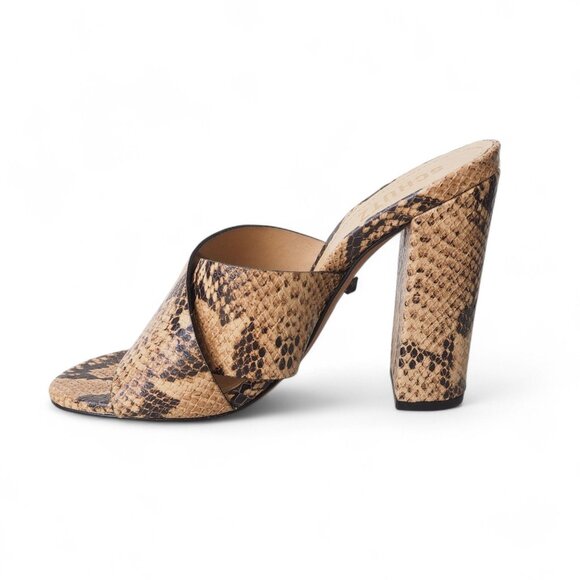 SCHUTZ Tan Snake Print Heels - Picture 6 of 11